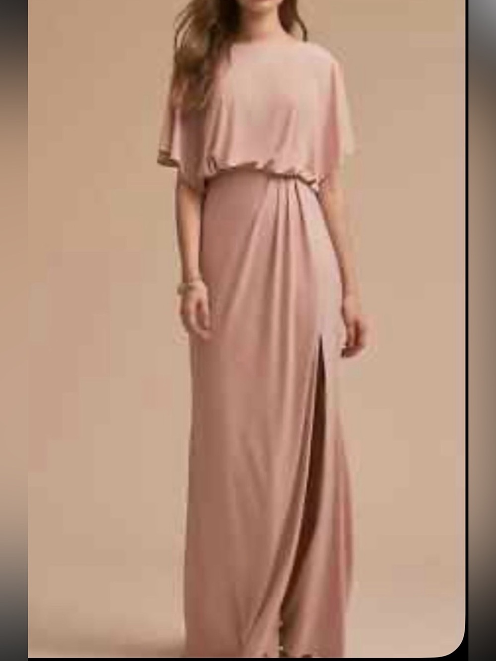 BHLDN Dusty Blush Maxi Dress with Side Slit